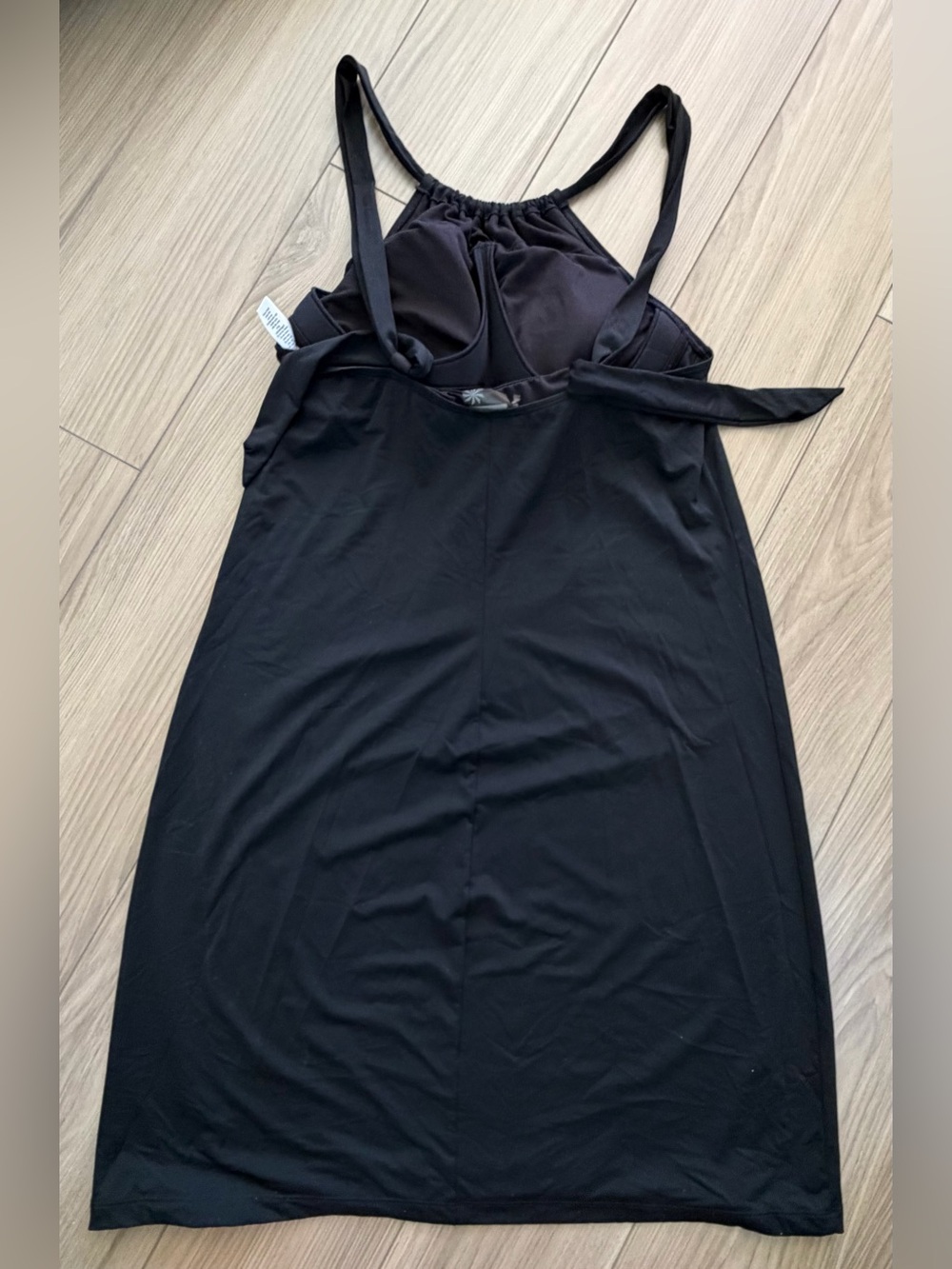 Athleta Kokomo Black Halter Neck Swim Dress/Coverup Adjustable Strap Knee Length - Picture 2 of 7